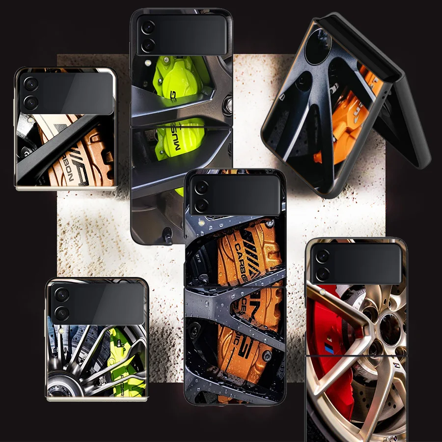 

Чехол для телефона с изображением колеса спортивного автомобиля и скорости шин для Fundas Samsung Galaxy Z Flip Flip3 Back Hard Capa для Z Flip 4 5G Coque