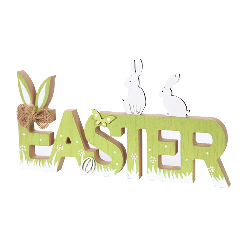 

Easter Home Holiday Table Decor Table Sign Unique Wooden Tabletop Centerpiece