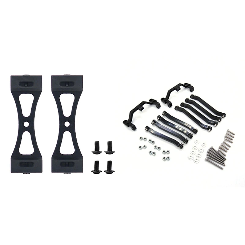

2Pcs Metal Bracket For Wpl B1 B14 B16 B24 C14 C24 B36 Mn & 1Set Metal Chassis Pull Rods Drag Link Suspension Link Mount
