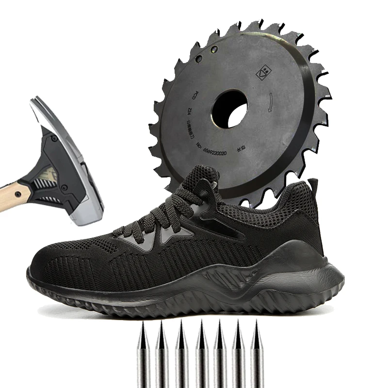 

Mesh Breathable And Comfortable Sports Shoes Men's Steel Toe Cap Anti-smashing Anti-puncture Work Shoes