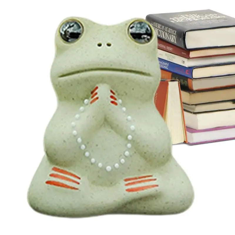 

Cute Frog Decoration Car Ornaments Decor Creative Resin Zen Buddhist Style Good Luck For Automotive Desktop Vehicle Tabletop