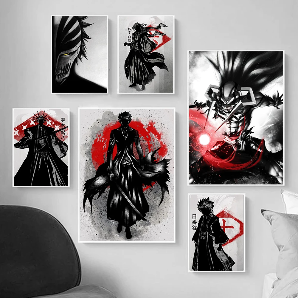 

Japanese Anime Bleach Poster Print Ichigo Kurosaki Cartoon Canvas Paintings Wall Art Pictures For Boys Room Home Decoration