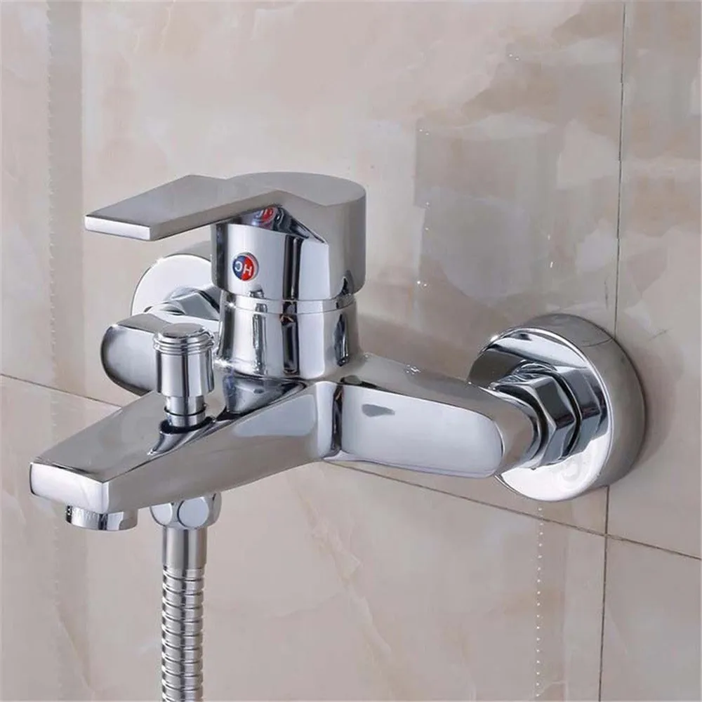 

Triple Bathtub Hot and Cold Mixing Water Faucet Sink Spray Shower Head Deck Mounted Basin Mixer Taps Bathroom Accessories