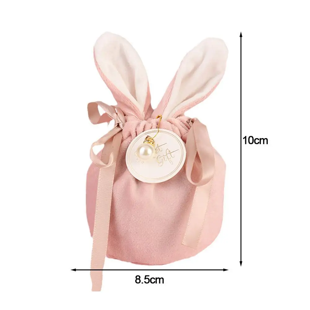 Свадебная коробка для конфет бархатный мешочек с заячьими ушками подарочные