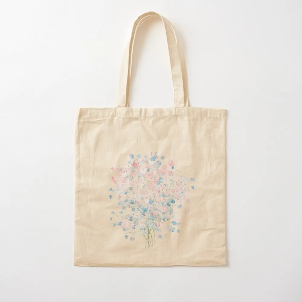 Ручная роспись светло-розового и синего цвета букет детского дыхания гипсофила