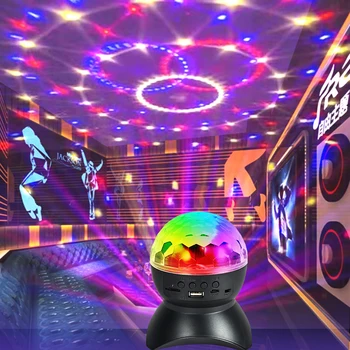 Rotating Disco Light Colorful LED Stage Light Speaker USB Charging RGB Laser Projector Lamp DJ Party Light for Home KTV Bar Xmas 2