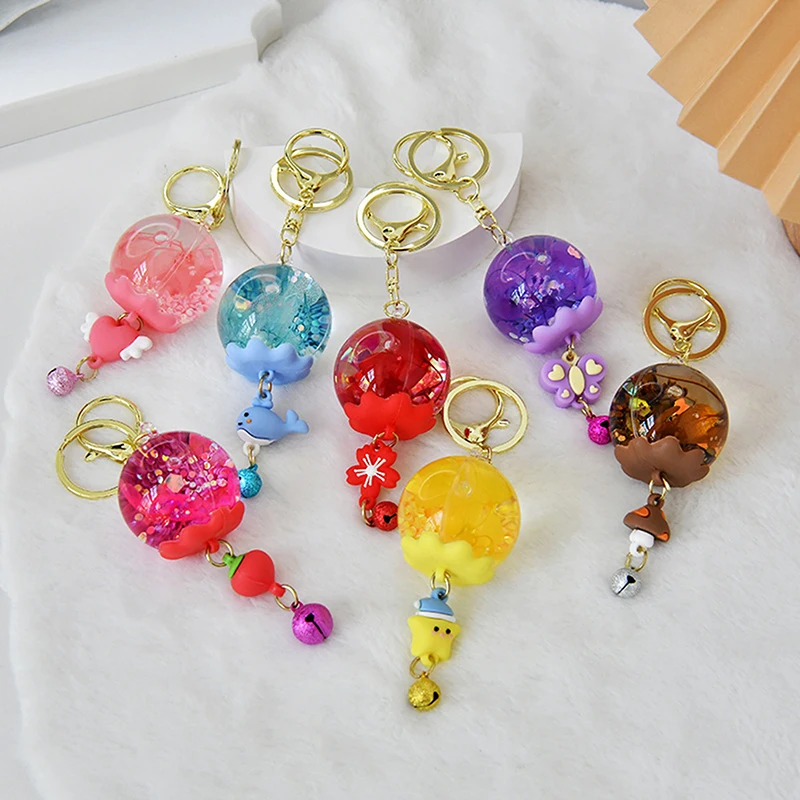 Мультяшный масляный брелок с колокольчиком подвеска для пары автомобильная