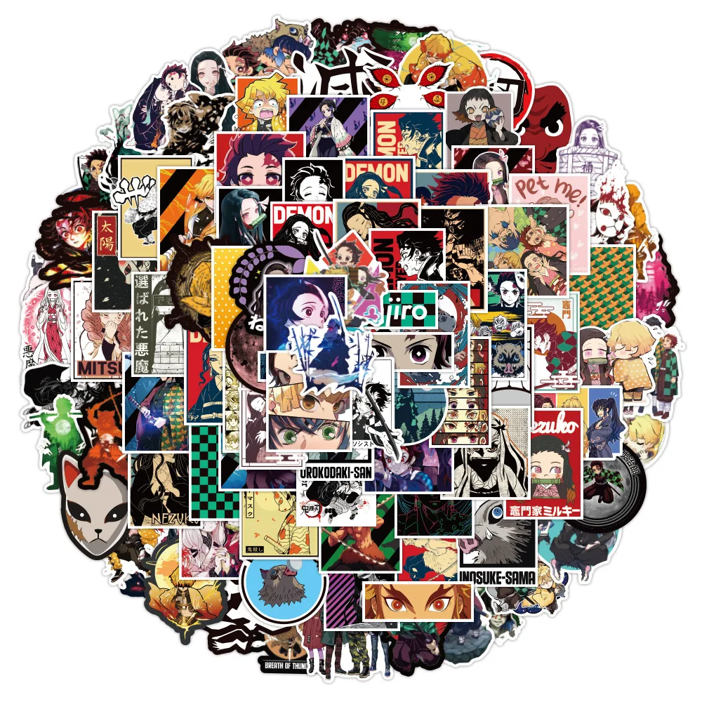 

10/30/50/100Pcs Mix Anime Demon Slayer Stickers DIY Graffiti Luggage Laptop Scrapbook Phone Guitar Waterproof Sticker Decal Toys