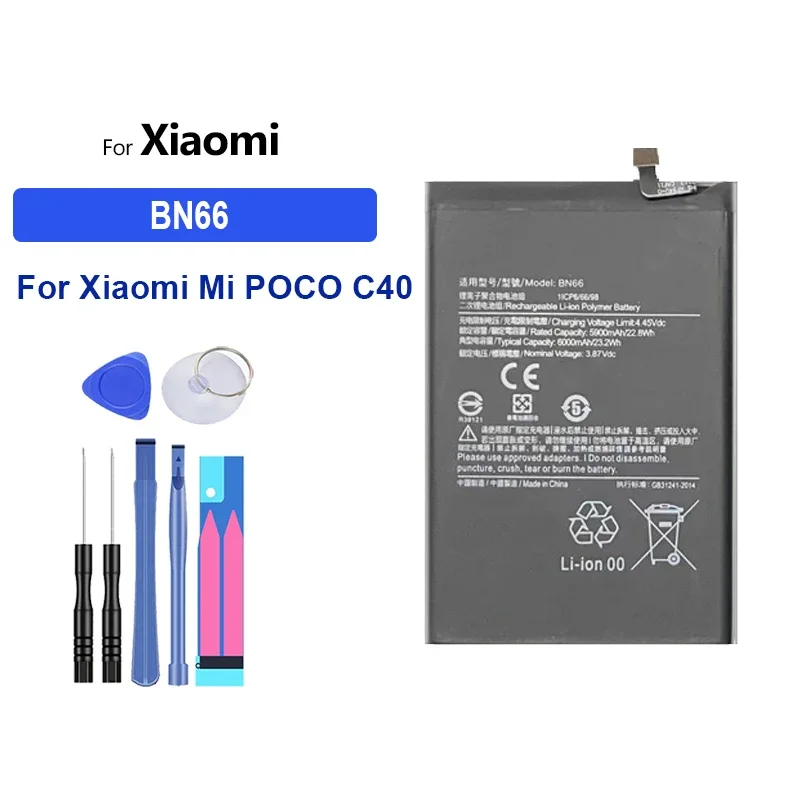 Аккумулятор большой емкости BM10 BN20 BN66 BP43 BN39 1930 мАч-6000 мАч для Xiaomi mi Mix 4 1 1S 5C POCO C40 Play