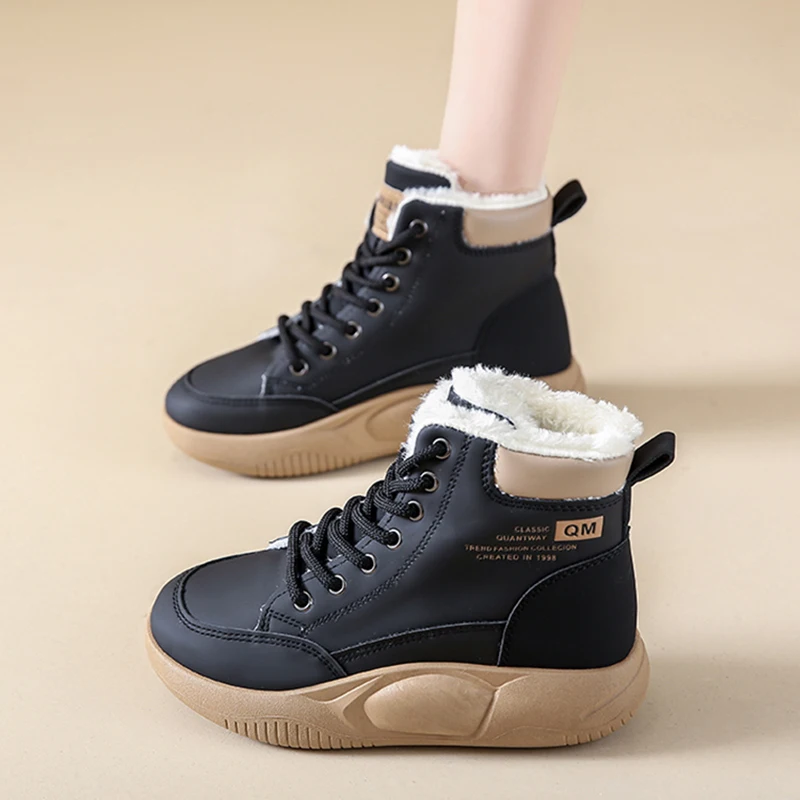 Белые ботинки до середины икры зимняя обувь женские Australia Low 2024 зимние в стиле рок