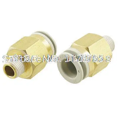 

10 Pcs 1/8" PT Male Thread to 10mm Tube Push in Connect Straight Fitting