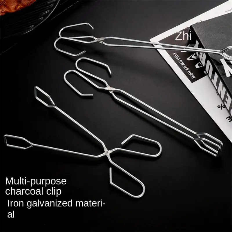 

New Barbecue Tools Charcoal Clip Outdoor BBQ Anti-scalding Long Handle Carbon Clip Scissor Type Multifunctional Fire Pliers Clip
