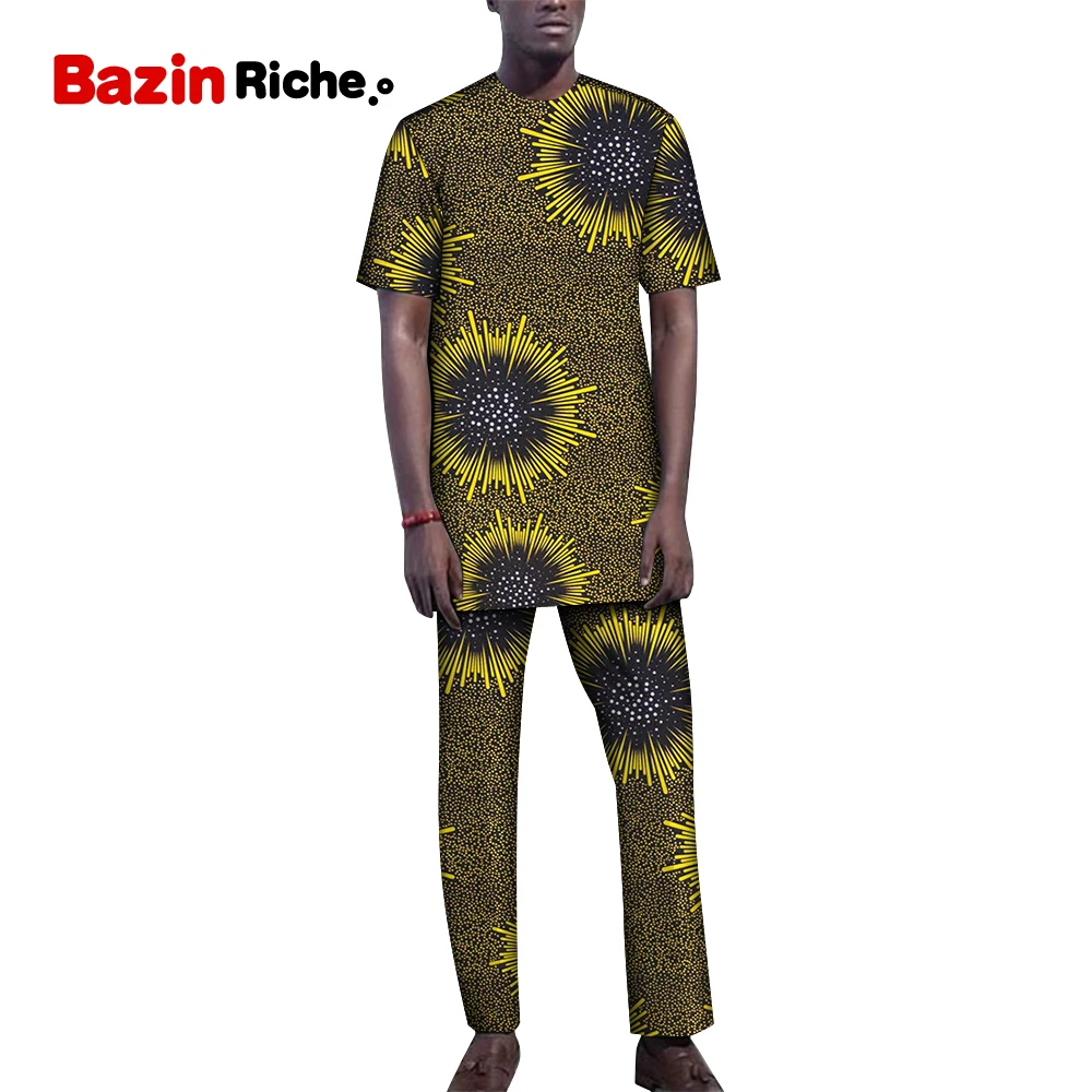 Костюм спортивный мужской с принтом футболка и брюки повседневные шорты стиль