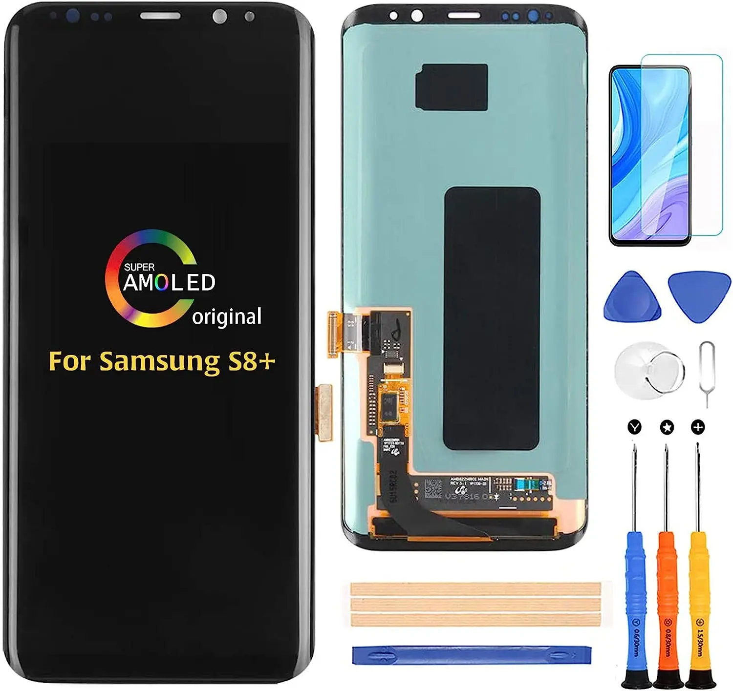 

Samsung Galaxy S8+ Plus 6.2" G955F G955A G955P G955V G955T G955R4 Screen Replacement AMOLED LCD Display Touch Screen Digitizer