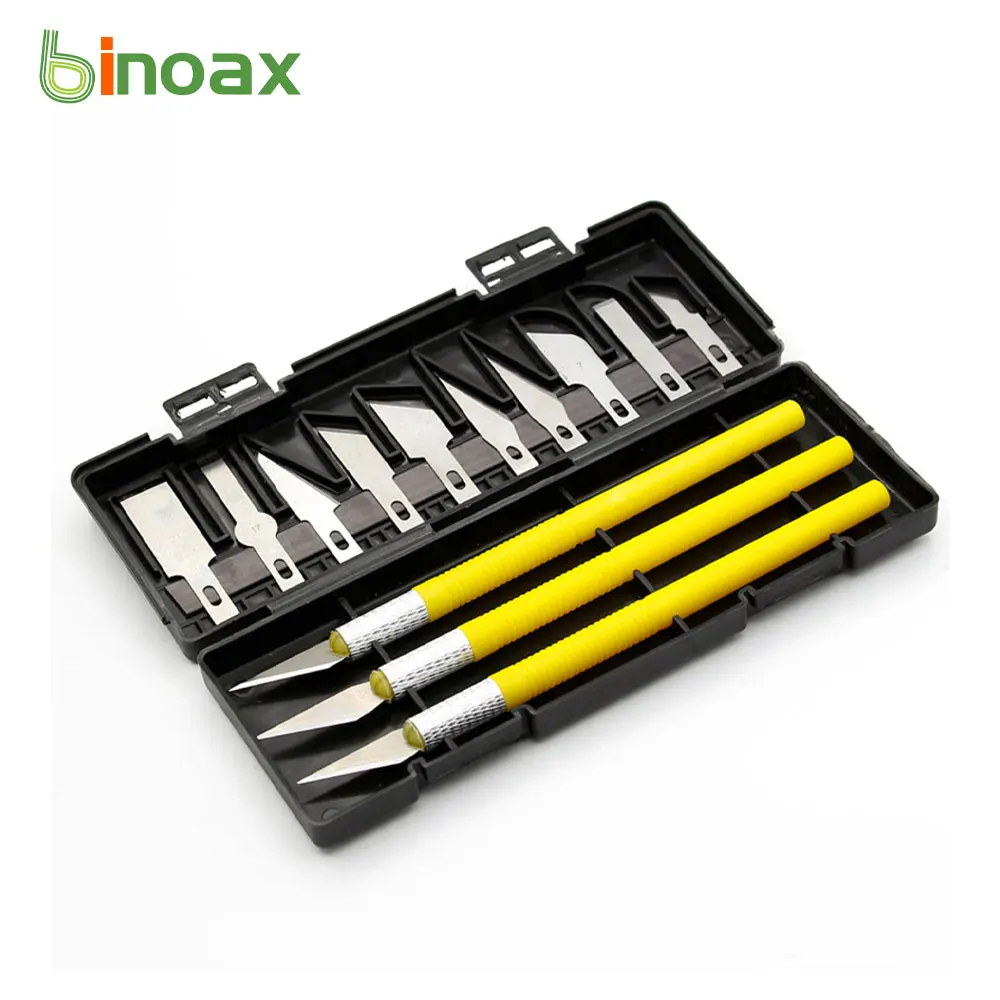 Binoax 13Pcs Exacto Style Hobby Knife w/Blades Set For Multi-Purpose Crafts Art Cutting