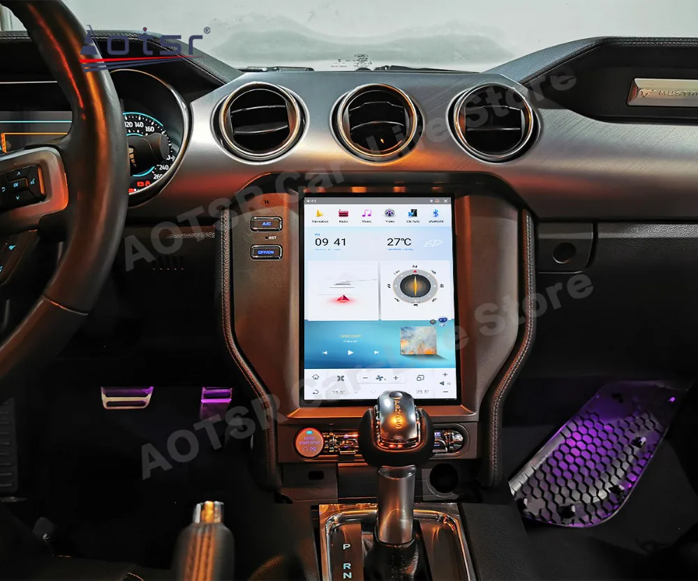 Мультимедийный стереоплеер Qualcomm с вертикальным экраном Android для Ford Mustang 2015 2016 2017
