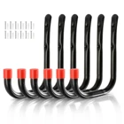 6 шт. настенное крепление для гаража, вешалка для велосипеда, крючки для тяжелых металлов, садовые крючки для ванной комнаты, крючки для органайзера, кухонные инструменты для хранения с винтами