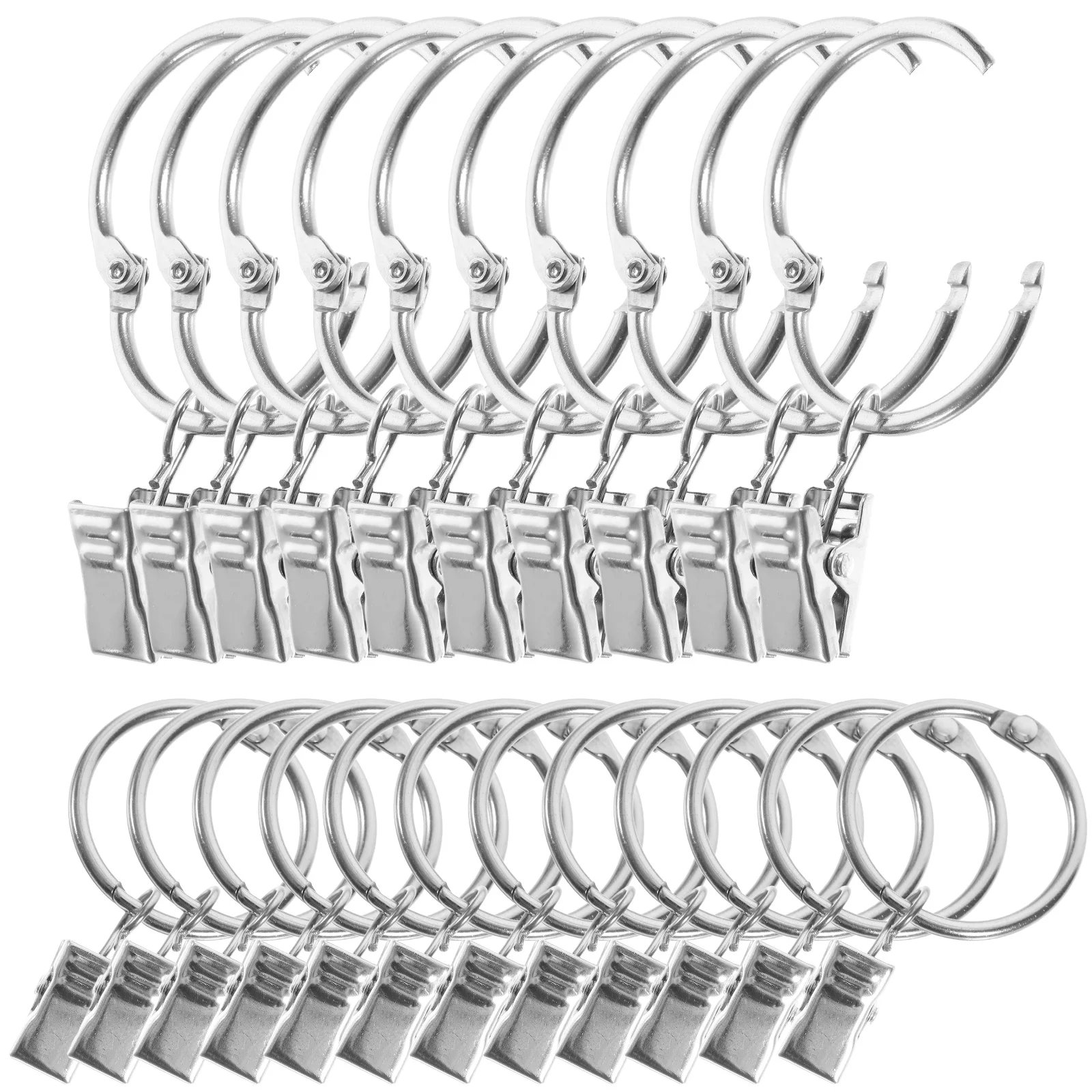 

50pcs Curtain Rings with Curtain Clips Curtain Rings Clips Curtains Clamp Metal Curtain Rings