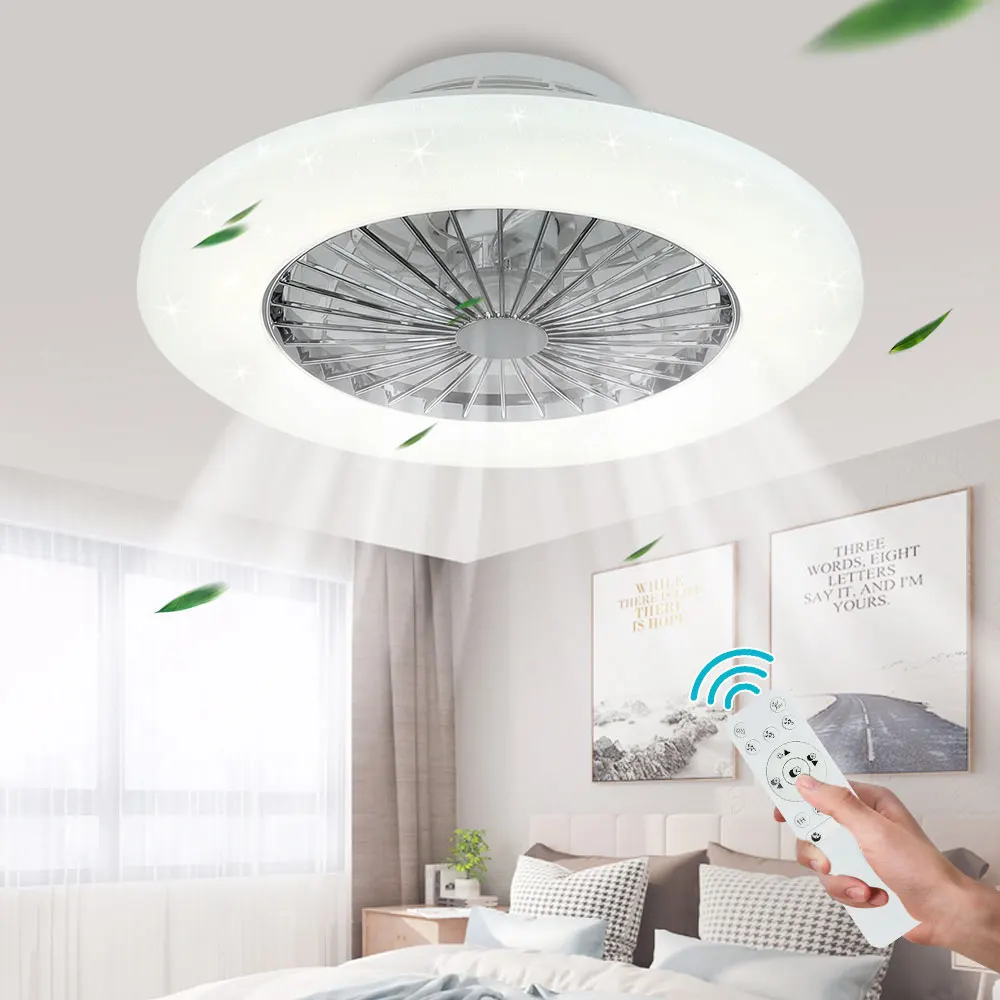 

Depuley 50cm 30W 59cm 40W 7-blade Modern Ceiling Fan with LED Lights Dimmable Remote Control 3-speed for Bedroom Living Room