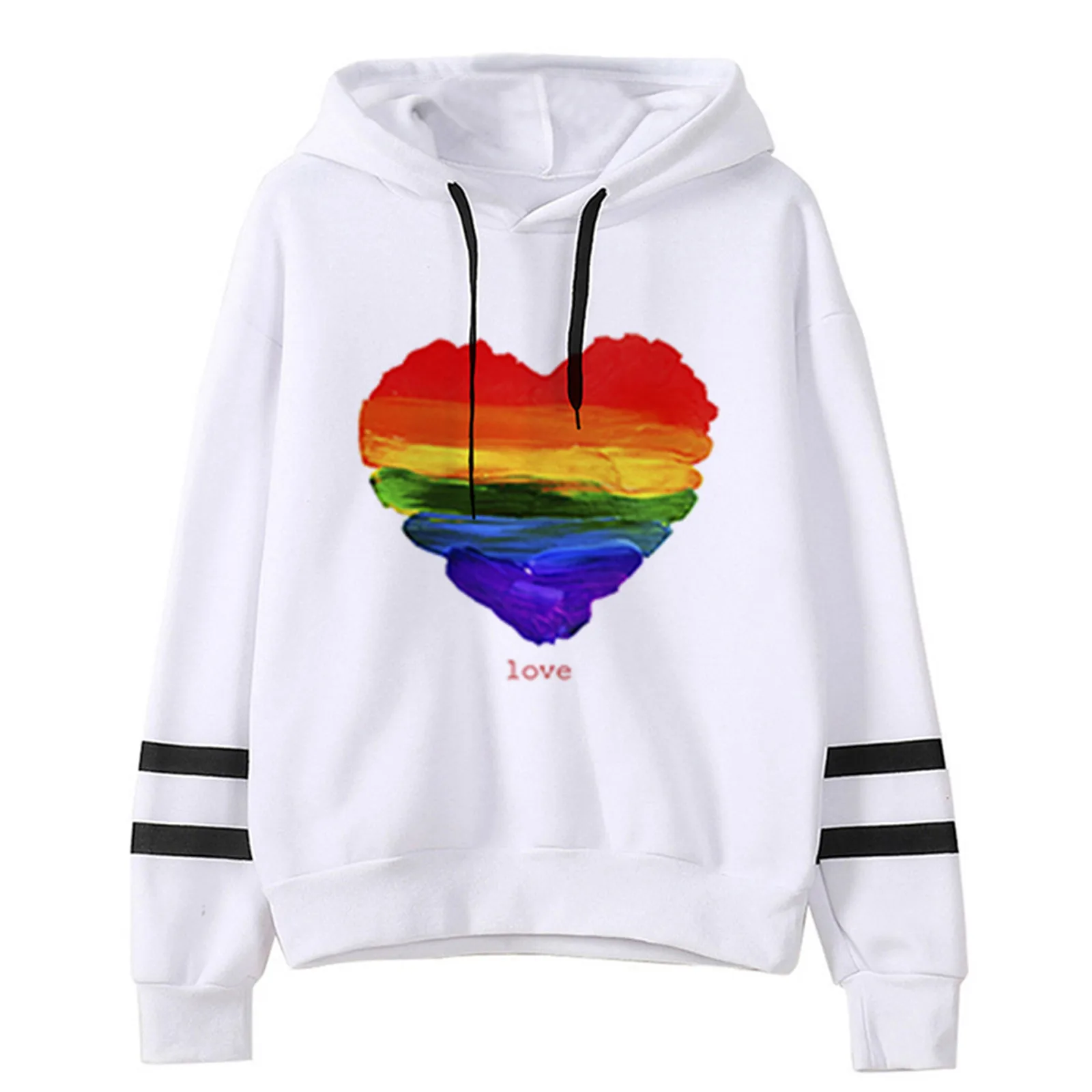 

Men Women Lovers Fashion Casual Loose Long Sleeve Striped Print Sweatshirt Ladies Shirts Blouses Fitted Tee Shirts for Women