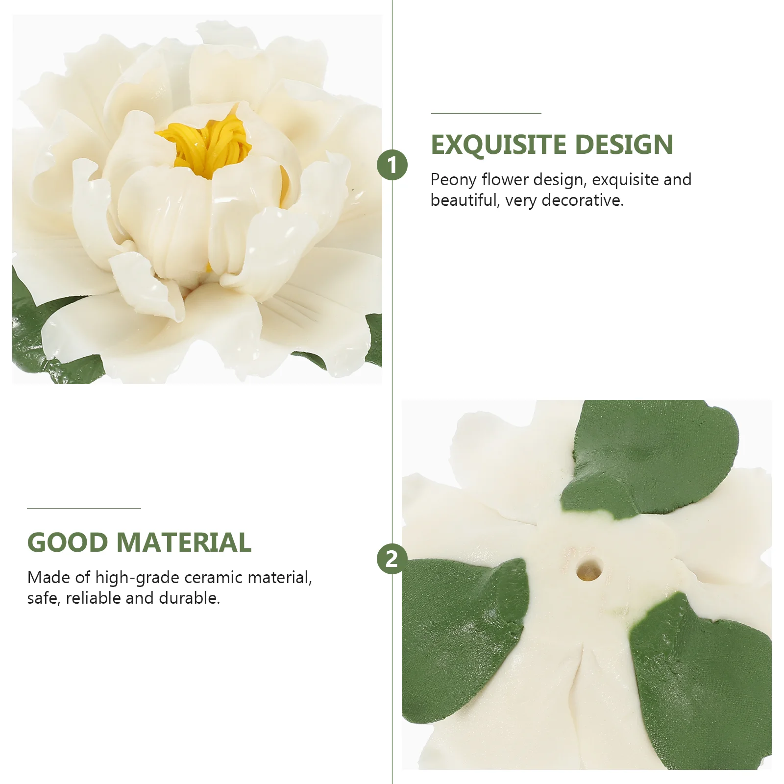 

2pcs Ceramic Peony Shape Holder Stand Decorative