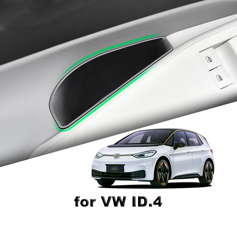 

For Volkswagen ID.4 Crozz VW ID.4 2020-2023 ABS Black Car Door Storage Box Armrest Tray Organizer Storage Box Car Accessories