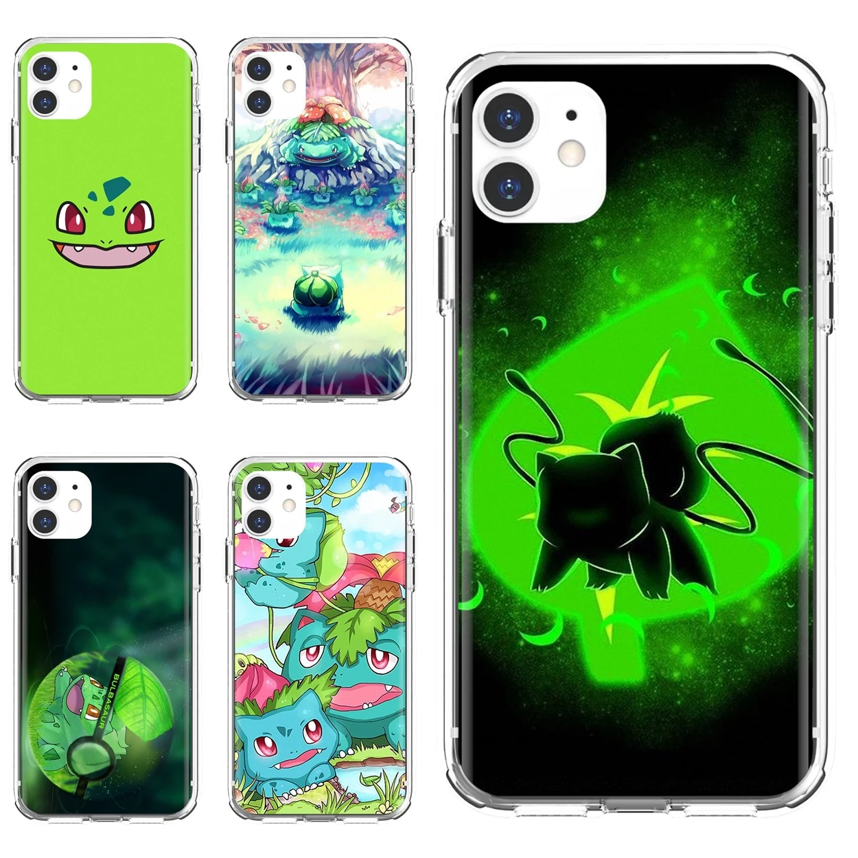 

For iPhone 10 11 12 13 Mini Pro 4S 5S SE 5C 6 6S 7 8 X XR XS Plus Max 2020 Soft Shell Cases Pokemons Go Bulbasaur Squirtle