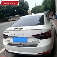 for skoda superb 2015 2016 2017 2018 2019 abs plastic unpainted color car exterior tailbox tail wing trim rear trunk spoiler