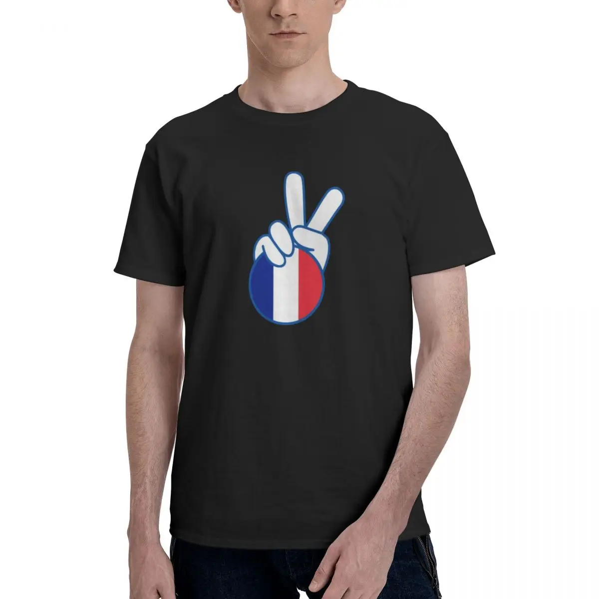 

France Flag French Peace Sign Motion T-shirts Activity competition Championship Graphic Vintage Top quality USA Size