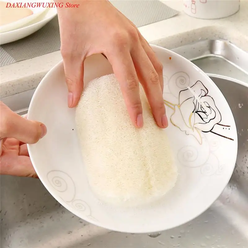 

1pcs Kitchen accessories wash cloths Natural loofah to oily brush bowl brush pot scouring pad cleaning brush