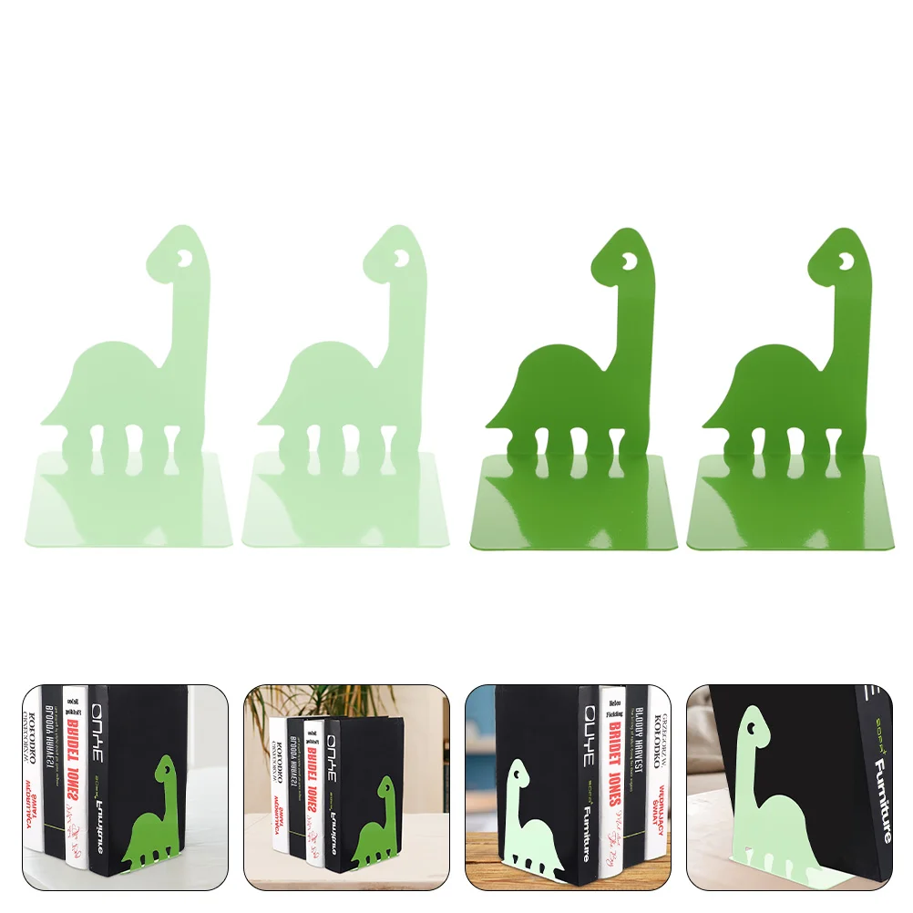 

2 Pairs of Cartoon Bookends Book Organizers Plastic Book Ends for Home