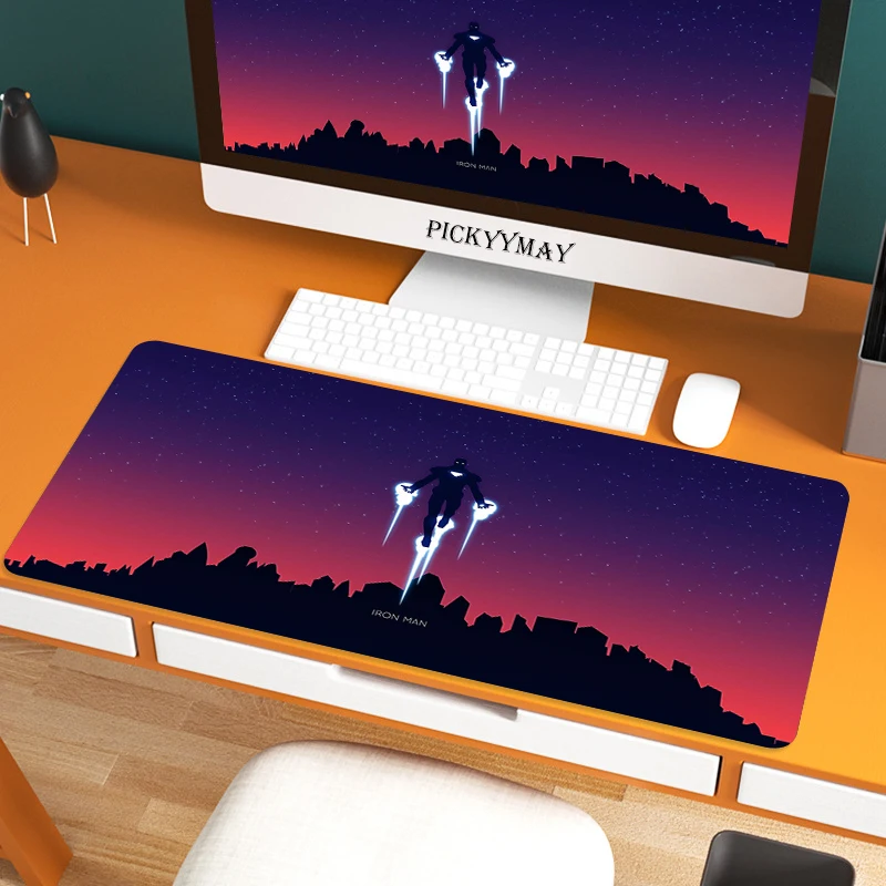 

Iron Man Extra Large Mouse Pad Big Computer Gaming Mousepad Anti-Slip Natural Rubber with Locking Edge Gaming Mouse Mat
