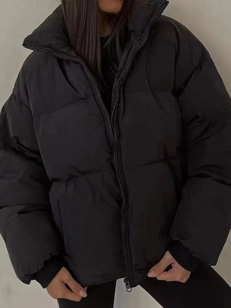 Thicken Warm Zippers Parkas coat Women Pockets Long Sleeve Coats Autumn Winter Female Fashion Casual Windproof Parkas