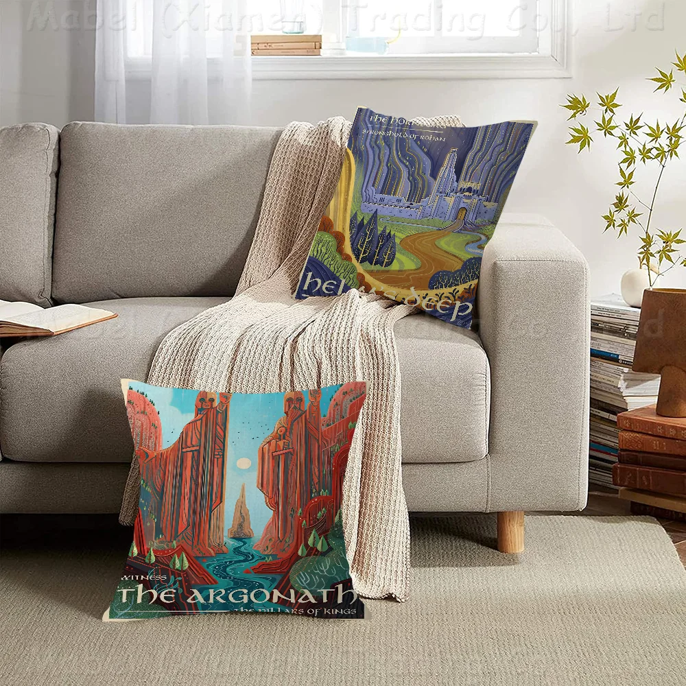 Tolkien Art Cushion Cover Inches Farmhouse Decor Home Throw Pillow Covers For Couch Decorations