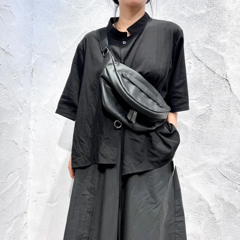 Нагрудная сумка из натуральной кожи высокого качества Корейская шикарная