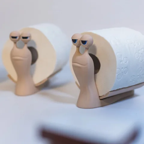 2 шт., держатель для рулона туалетной бумаги с рисунком улитки, 3D принт, необычная забавная декоративная подставка для полотенец, отдельно стоящая для дома, ванной комнаты