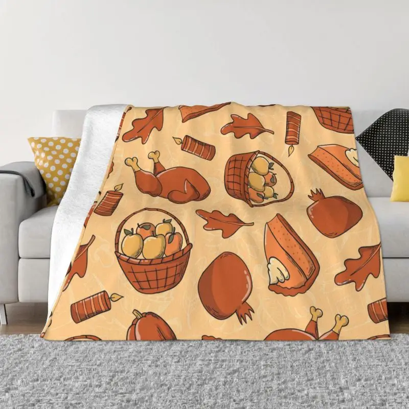 

Fall Thanksgiving Pattern Turkey Blanket 3D Printed Soft Flannel Fleece Warm Throw Blankets for Home Bedroom Sofa Quilt