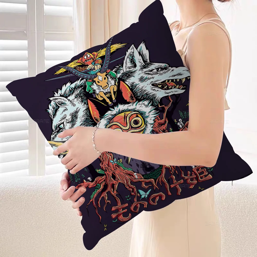 Japanese Classic Anime Princess Mononoke Pillow Cover For Bedroom Room And Living Sofa Decorative Cushion