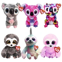 ty beanie boos big eyes 6 15 cm koala sloth series cute stuffed animal plush toys accompany sleeping doll birthday child gift