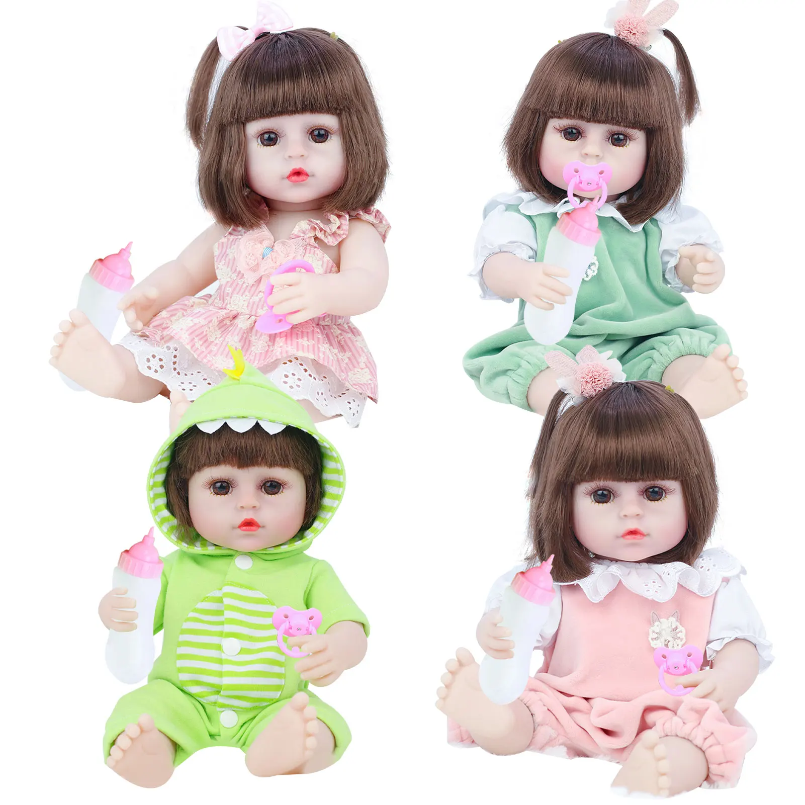 38CM Baby Newborn Doll 15 Inch Realistic Newborn Babies Doll Toy For Girls Toddler Blue Eyes Re-born Birthday Present