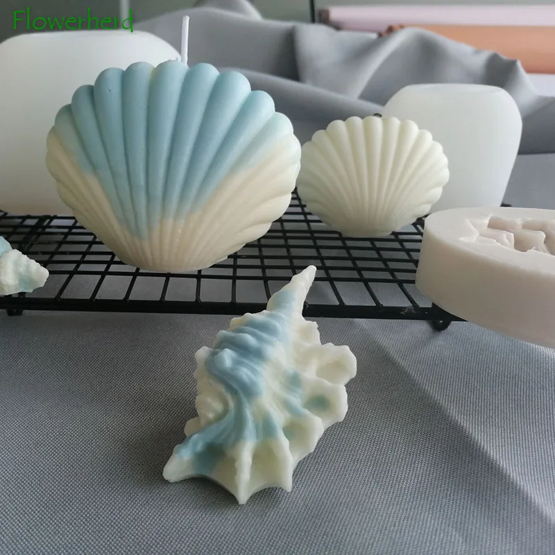 Conch Shell Scented Candle Silicone Mould DIY Ocean Series Candle Molds for Candle Making Supplies Soap Plaster Resin Molds