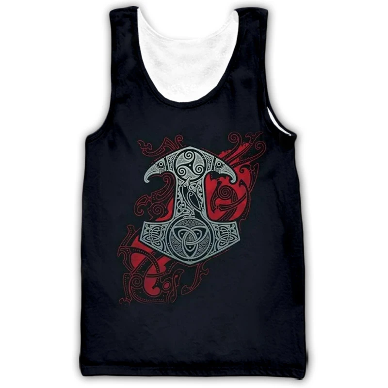 

phechion New Fashion Women/Men's 3D Print Viking Tattoo Raven Tank Tops Harajuku Vest Summer Undershirt Shirts Streetwear D03