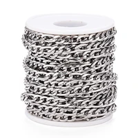 10mroll stainless steel figaro chain width 2 5345 mm necklace chain links for diy handmade necklace bracelet jewelry making