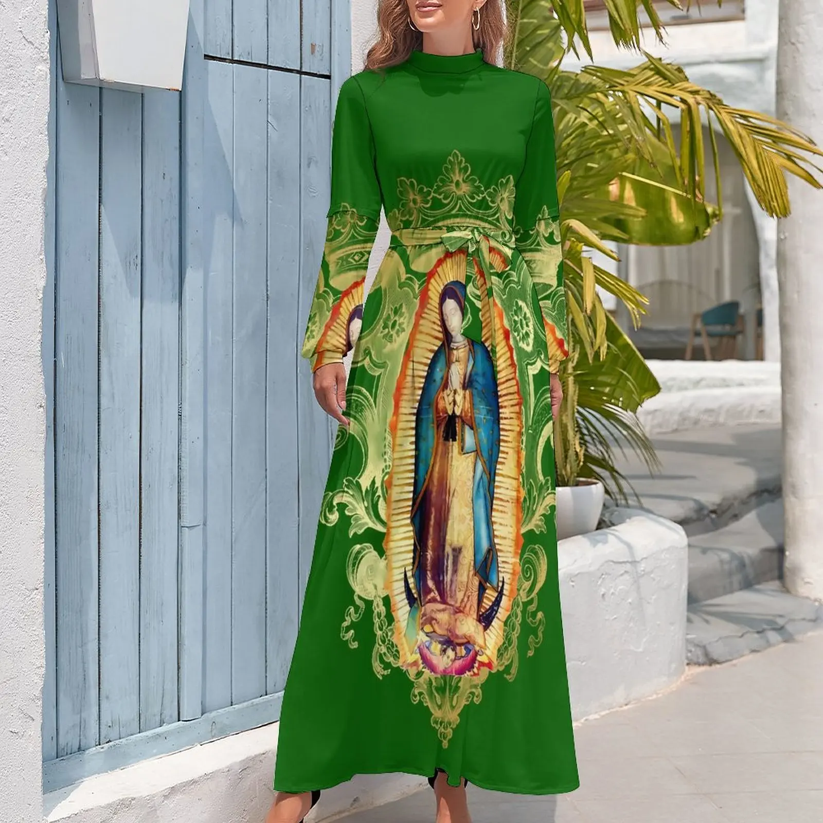 Дева Мария мексиканское платье с высокой талией нашей леди гуадалупа