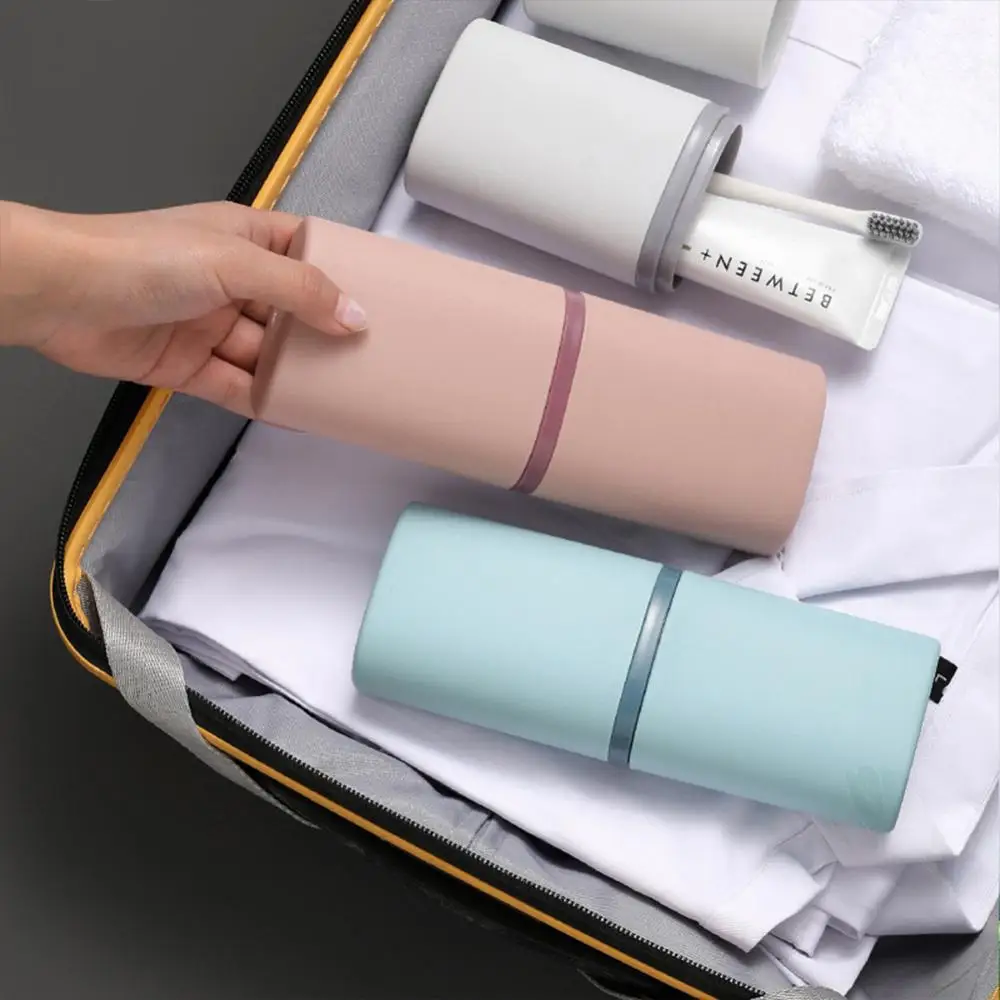 

Case Toiletries Storage Cup Plastic Toothpaste Storage Box Brush Holder Travel Portable Toothbrush Cup Bathroom Accessories
