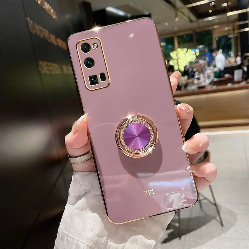 

Luxury Holder Phone Case For Honor30 Pro Plus Cover Silicone Soft Plating Funda for Honor30 pro + Coque Honor 30 pro plus Cases