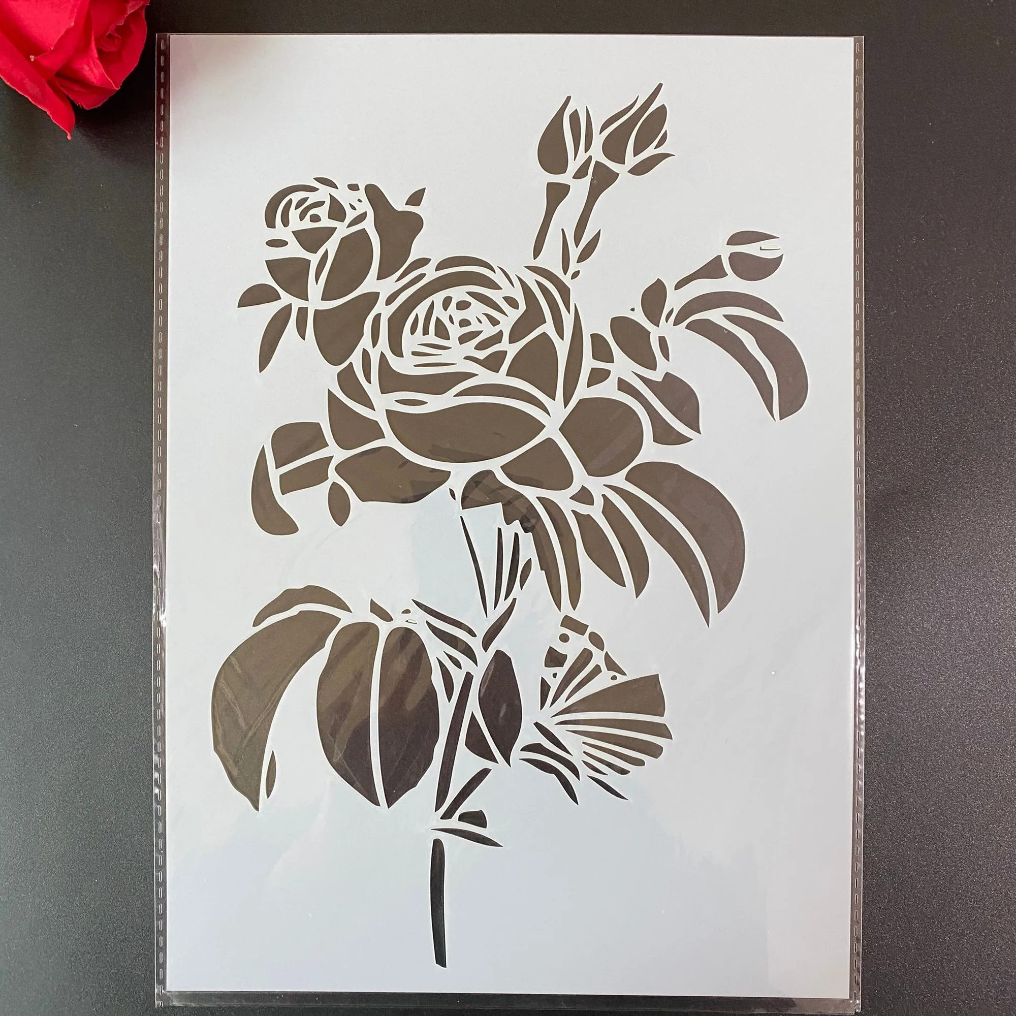

DIY Stencils Wall Painting Scrapbook Coloring Embossing Album Decorative Paper Card Template,fabric, wall A4 29 * 21cm Rose