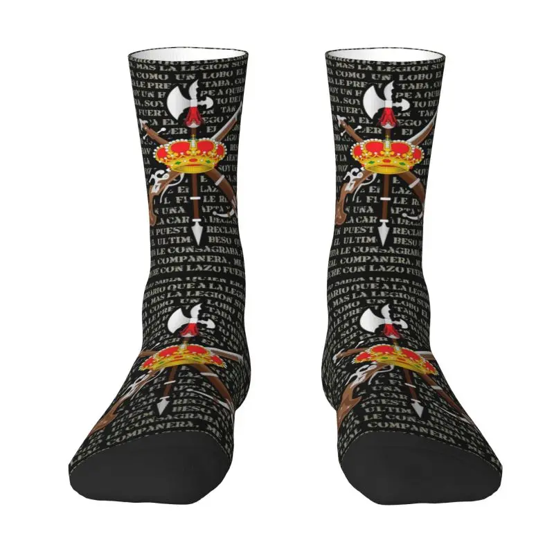 

Spanish Legion Mens Crew Socks Unisex Fashion 3D Printed Legi N Espa Ola El Novio De La Muerte Dress Socks