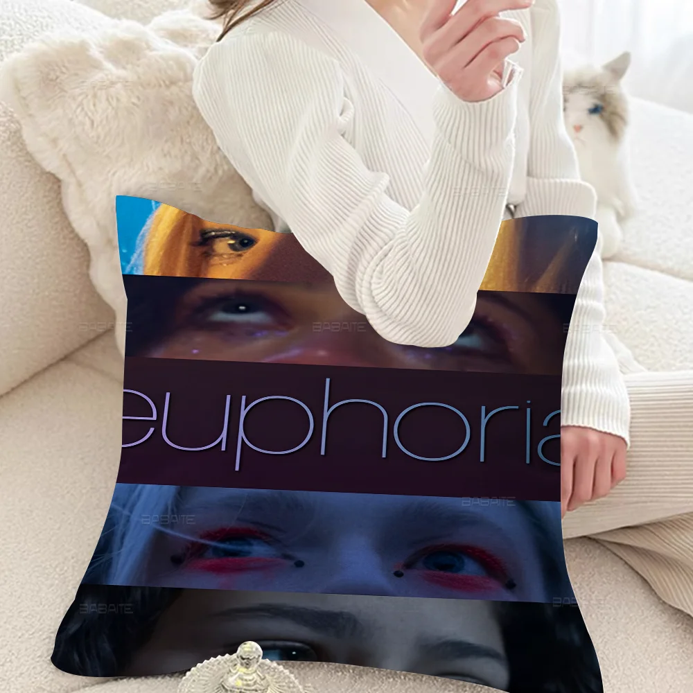 Euphoria TV Show Pillow Covers Cartoon Sofa Decorative Home Double-sided Printing Short Plush Cute Cushion Cover
