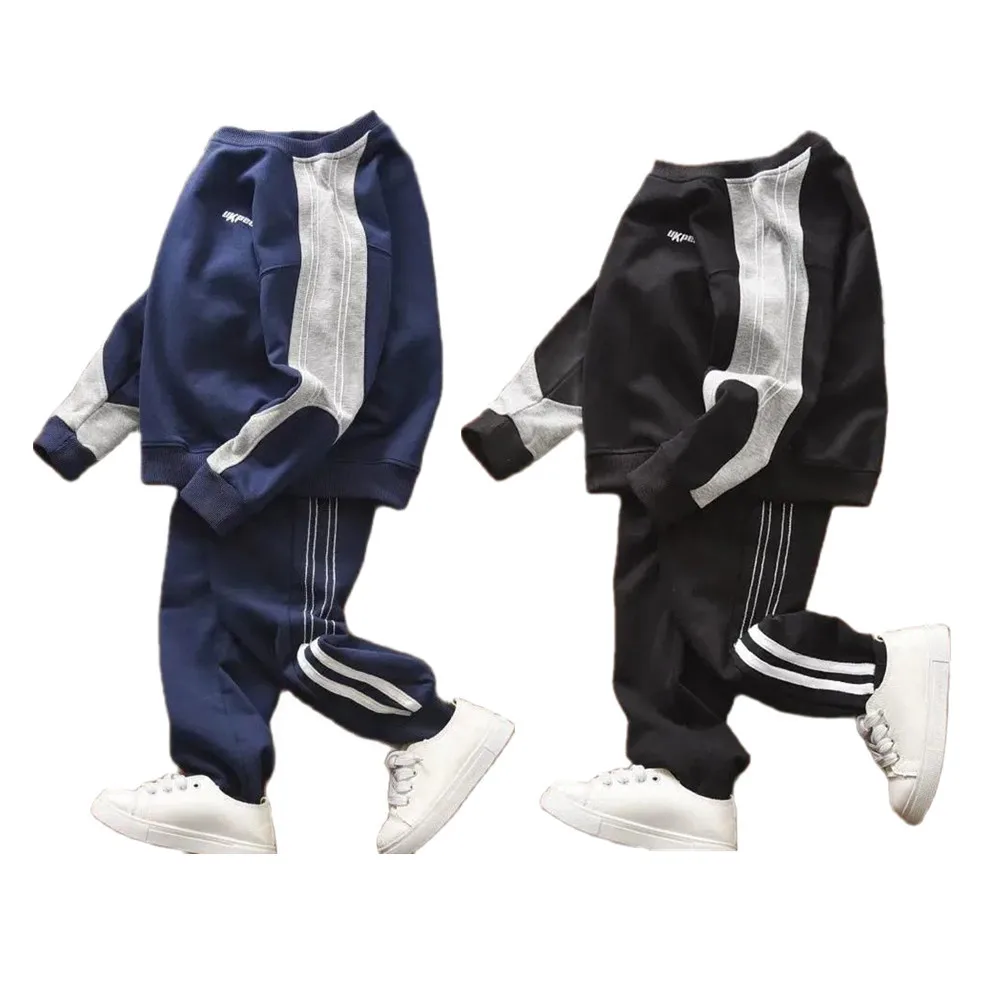 

Комплекты одежды для мальчиков на весну и осень, Детский Повседневный пуловер, худи и штаны, спортивные костюмы для малышей из 2 предметов, д...